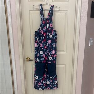 Amazon Essentials Kids Floral Overalls - Pink and Blue